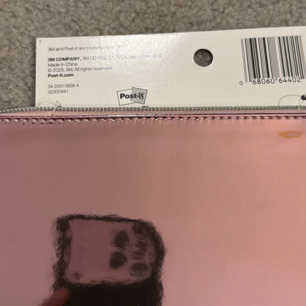 Noted by Post-it Zip Top Metallic Pen Pouch ~ Pink